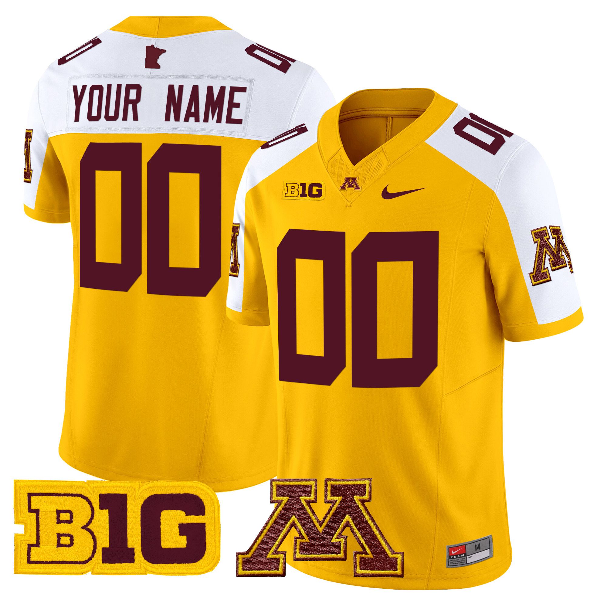 Men Minnesota Golden Gophers Yellow Nike 2024 Vapor Limited Custom NCAA Jersey